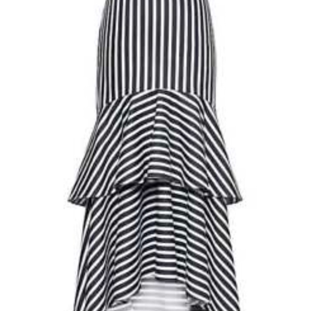 Banana republic high low cascade stripe midi skirt